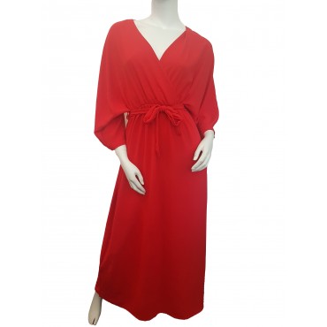 Robe longue kimono rouge