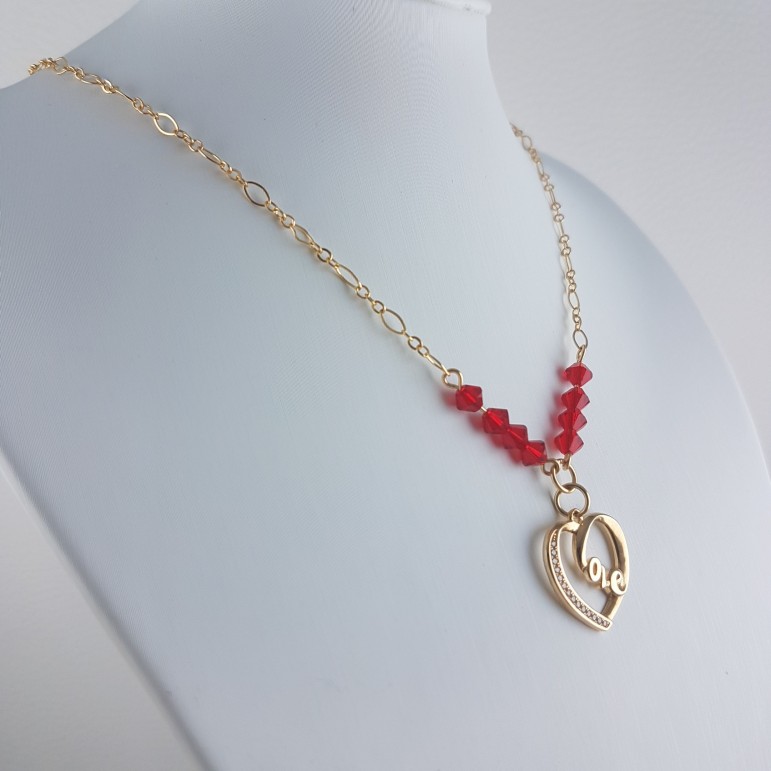 Collier Gold Filled Pendentif Coeur Love