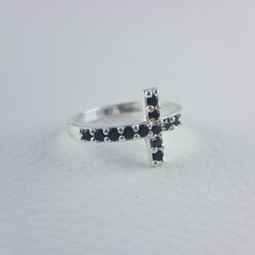 Bague croix en argent 925...